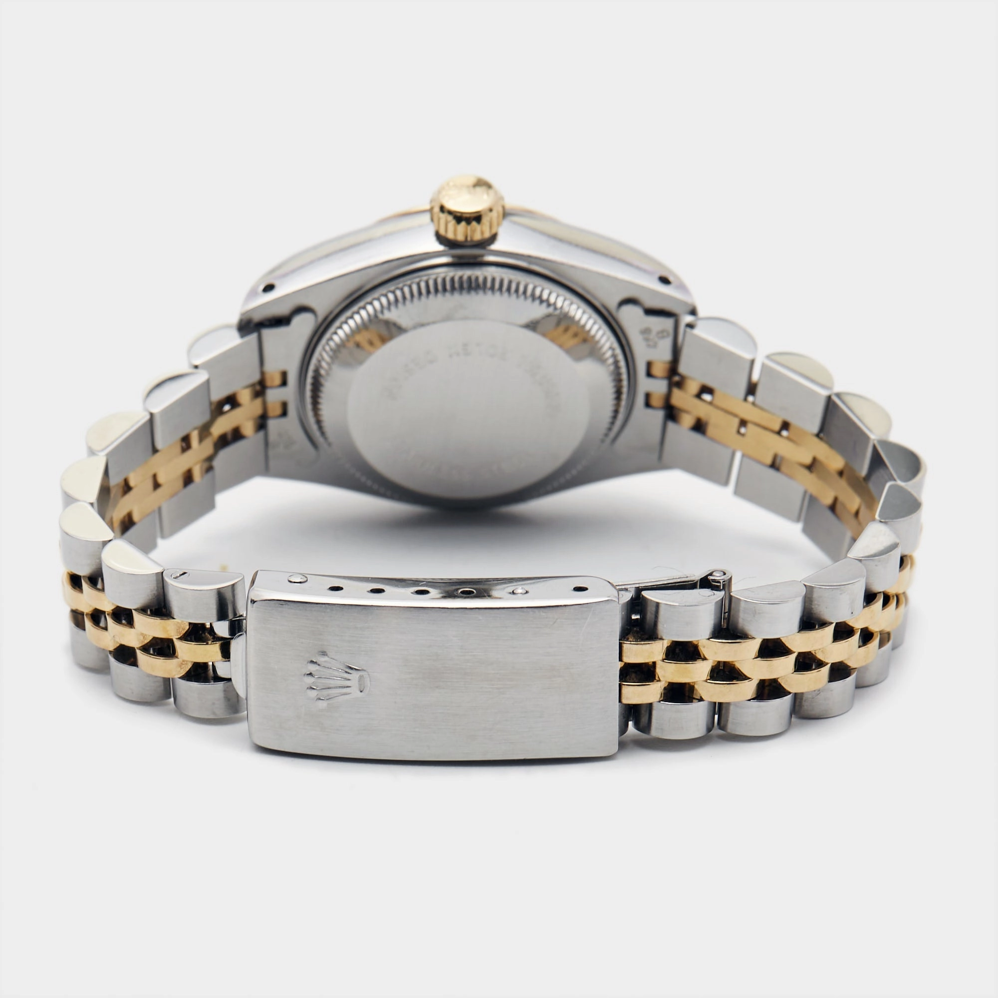 ROLEX Champagne 18k Yellow Gold Stainless Steel Datejust 69173 Women's Wristwatch 26 mm