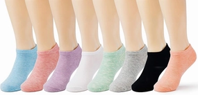 Roll Up Women's Girls Cute Quick Dry Colorful Casual Soft Low Cut Socks Athletic Running Ankle Sports Socks For Women - 8 Pack