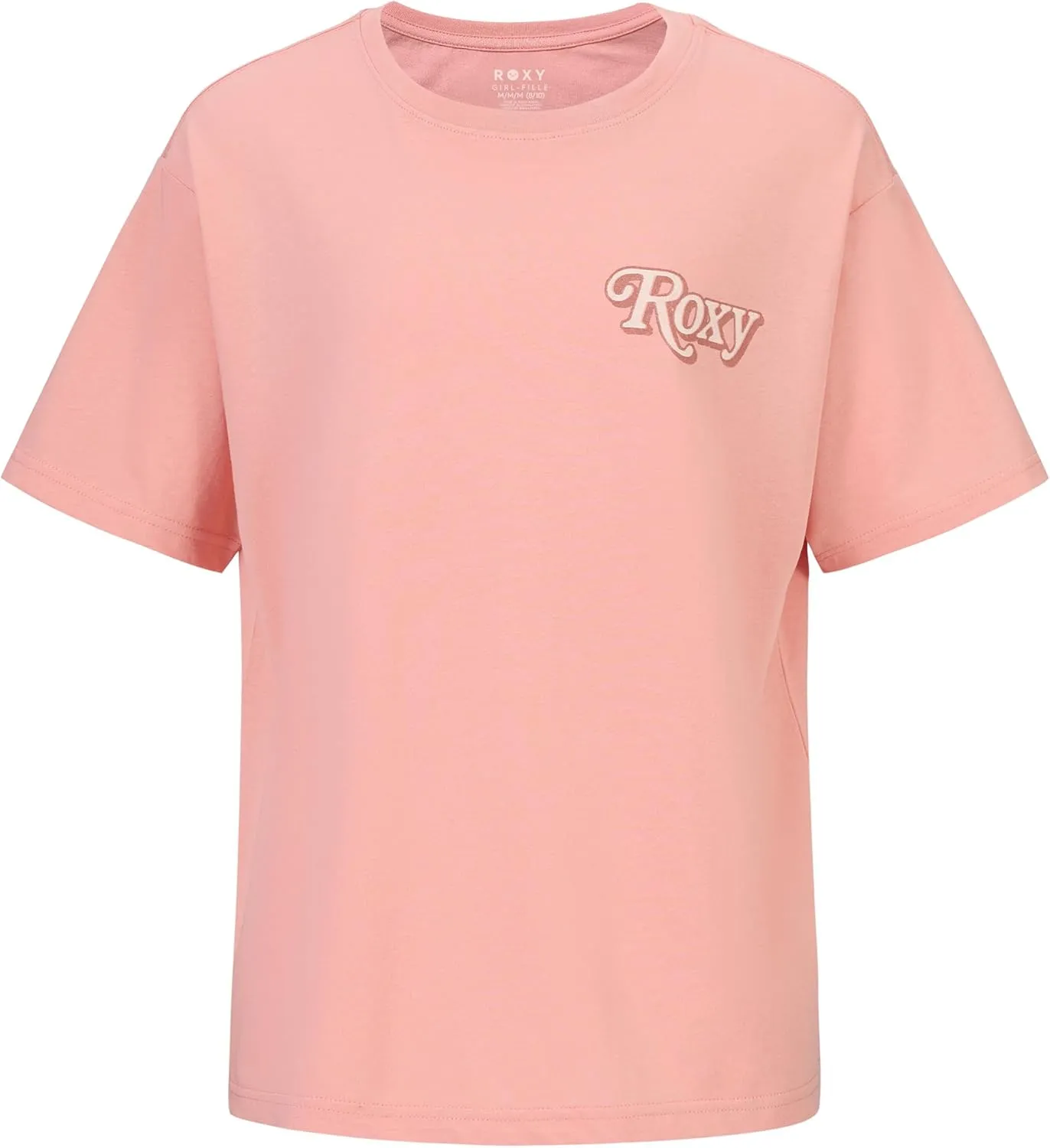 Roxy Girls' Short Sleeve Oversized Fit Logo Tee, Crew Neck Graphic T-Shirt, Soft & Comfortable