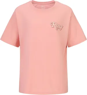 Roxy Girls' Short Sleeve Oversized Fit Logo Tee, Crew Neck Graphic T-Shirt, Soft & Comfortable