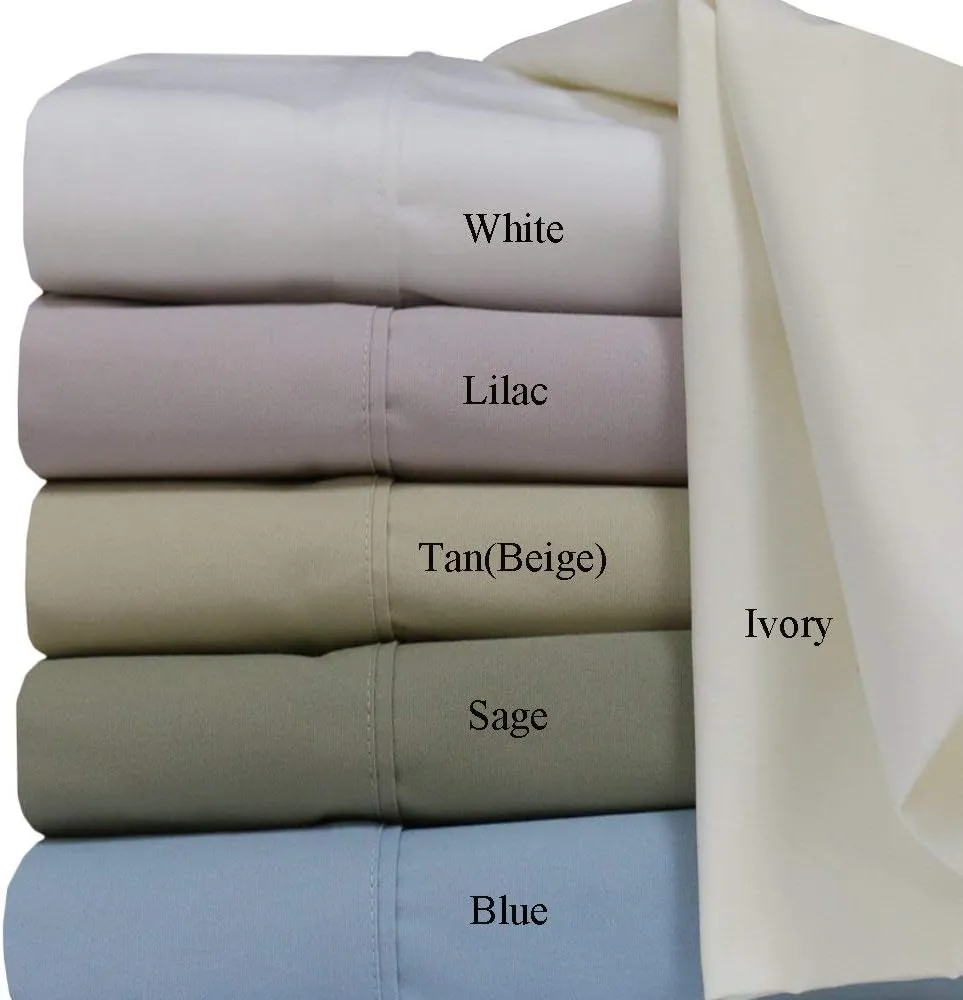Royal Hotel Bedding Solid White 250-Thread-Count Pair / 2pc Standard Pillowcases Set 100% Cotton, Superior Percale Weave, Crispy Soft, Pillow Cases, 100% Cotton