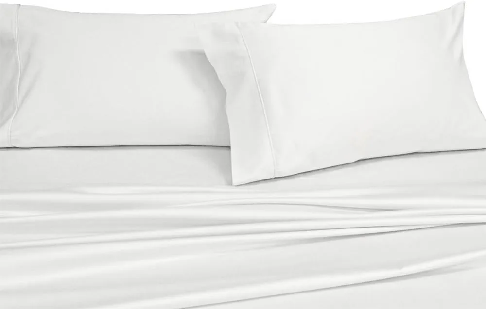 Royal Hotel Bedding Solid White 250-Thread-Count Pair / 2pc Standard Pillowcases Set 100% Cotton, Superior Percale Weave, Crispy Soft, Pillow Cases, 100% Cotton