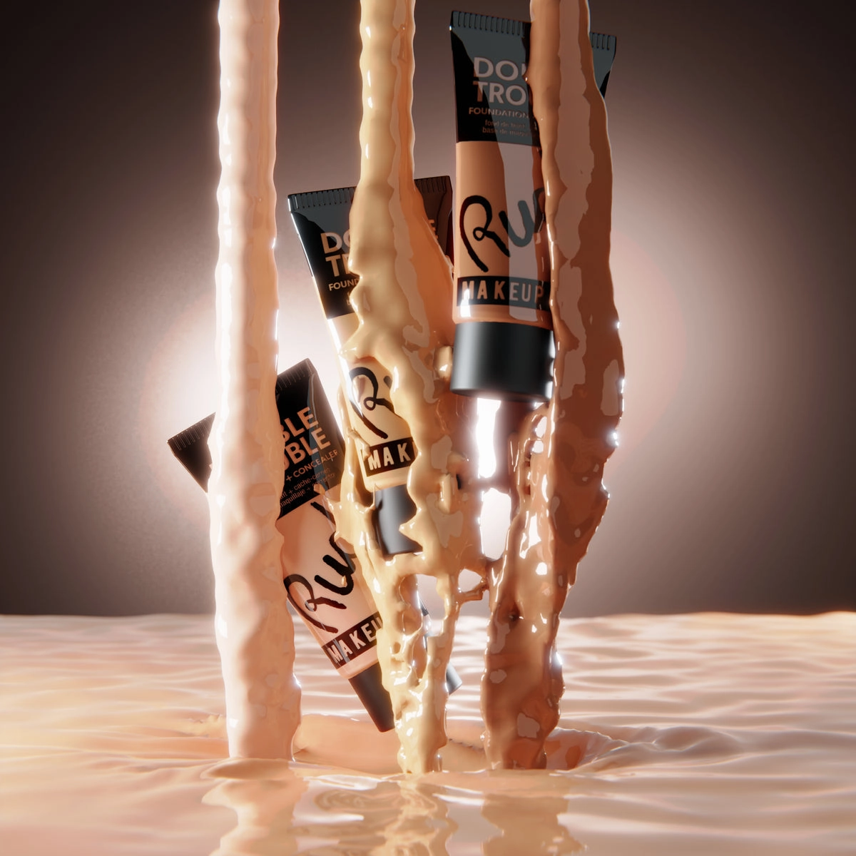 Rude Cosmetics - Double Trouble Foundation and Concealer - Linen