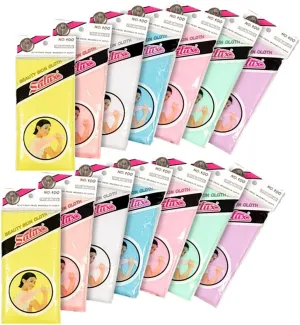 SALUX Bath Towel Yellow Blue Pink Peach White Green Purple Mixed Color 14 Count Pack