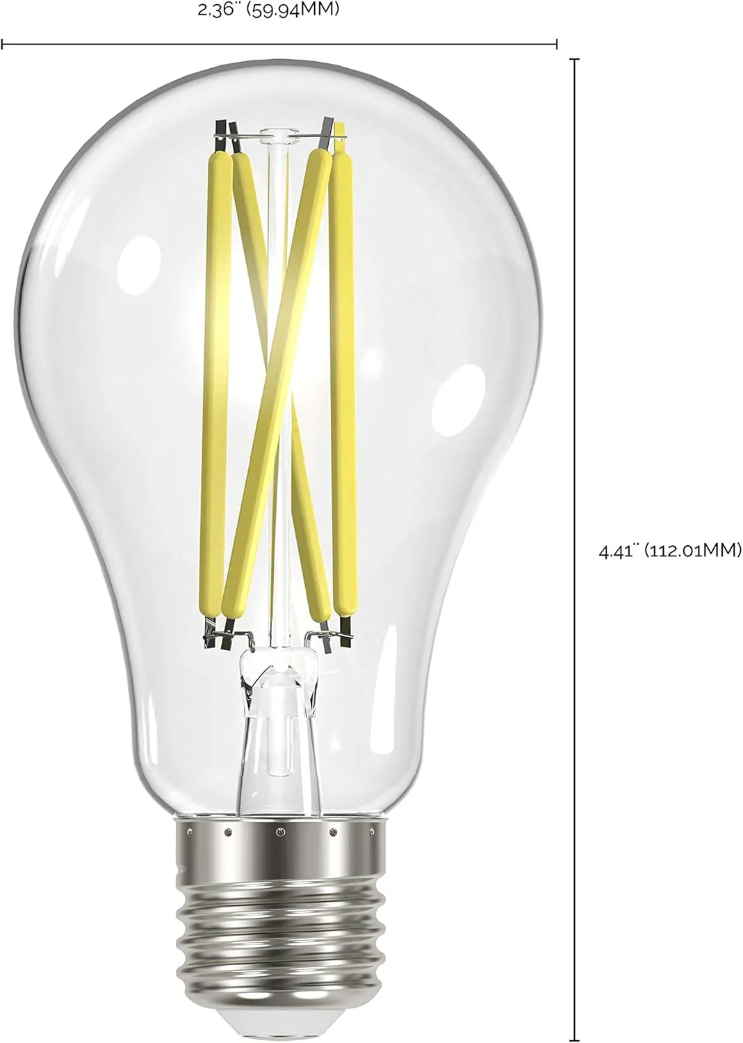 Satco S12443 A19 LED 4-Bulb Value Pack, 100W Replacement, 3000K, Clear