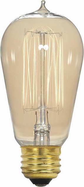 Satco S2413 40 Watt 135 Lumens ST19 Incandescent Medium Base Soft White 2700K Vintage Cage Coil Design Light Bulb, Dimmable