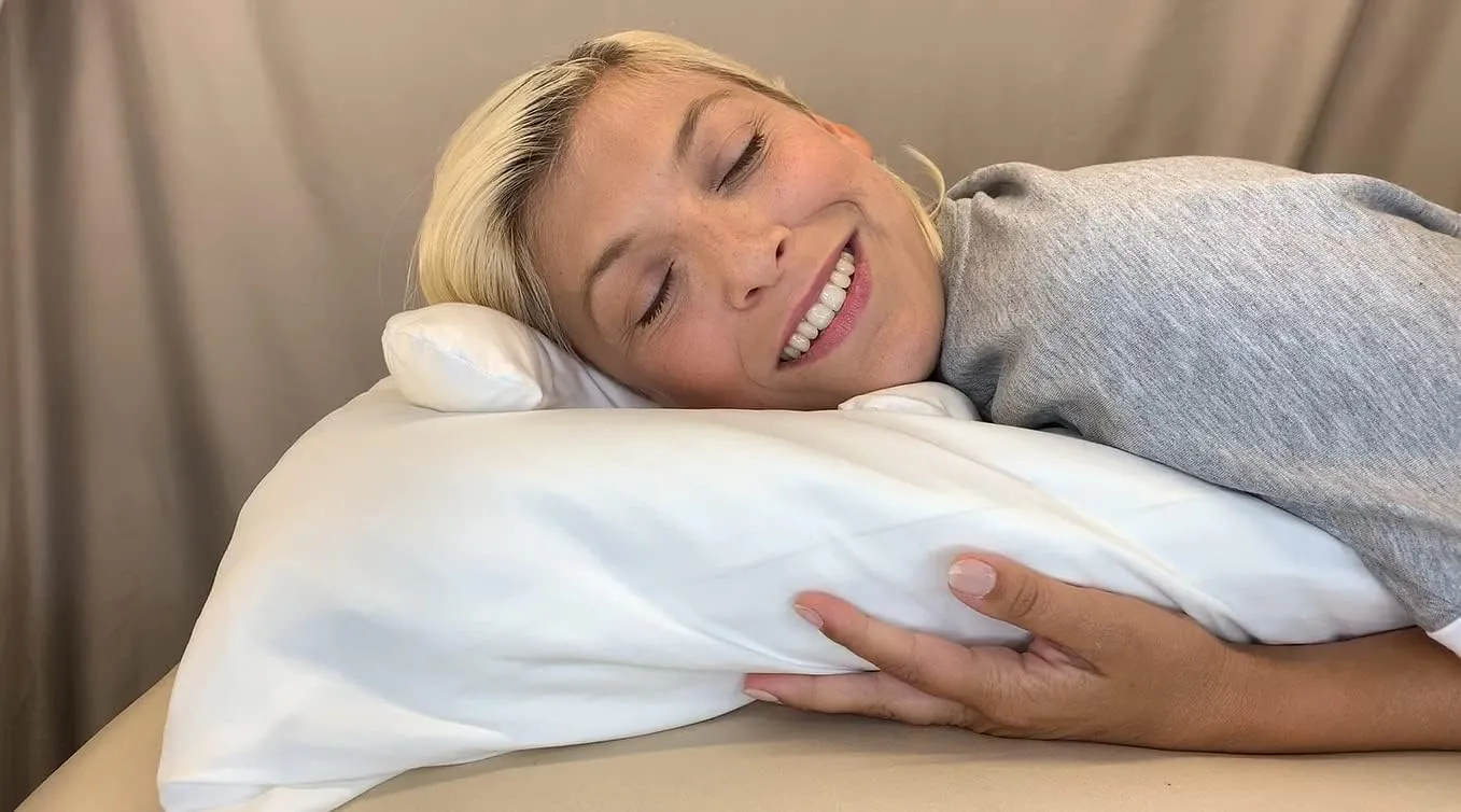 Save My Face!" Pillow Just The Pillow La Petite Size in Soft Champagne