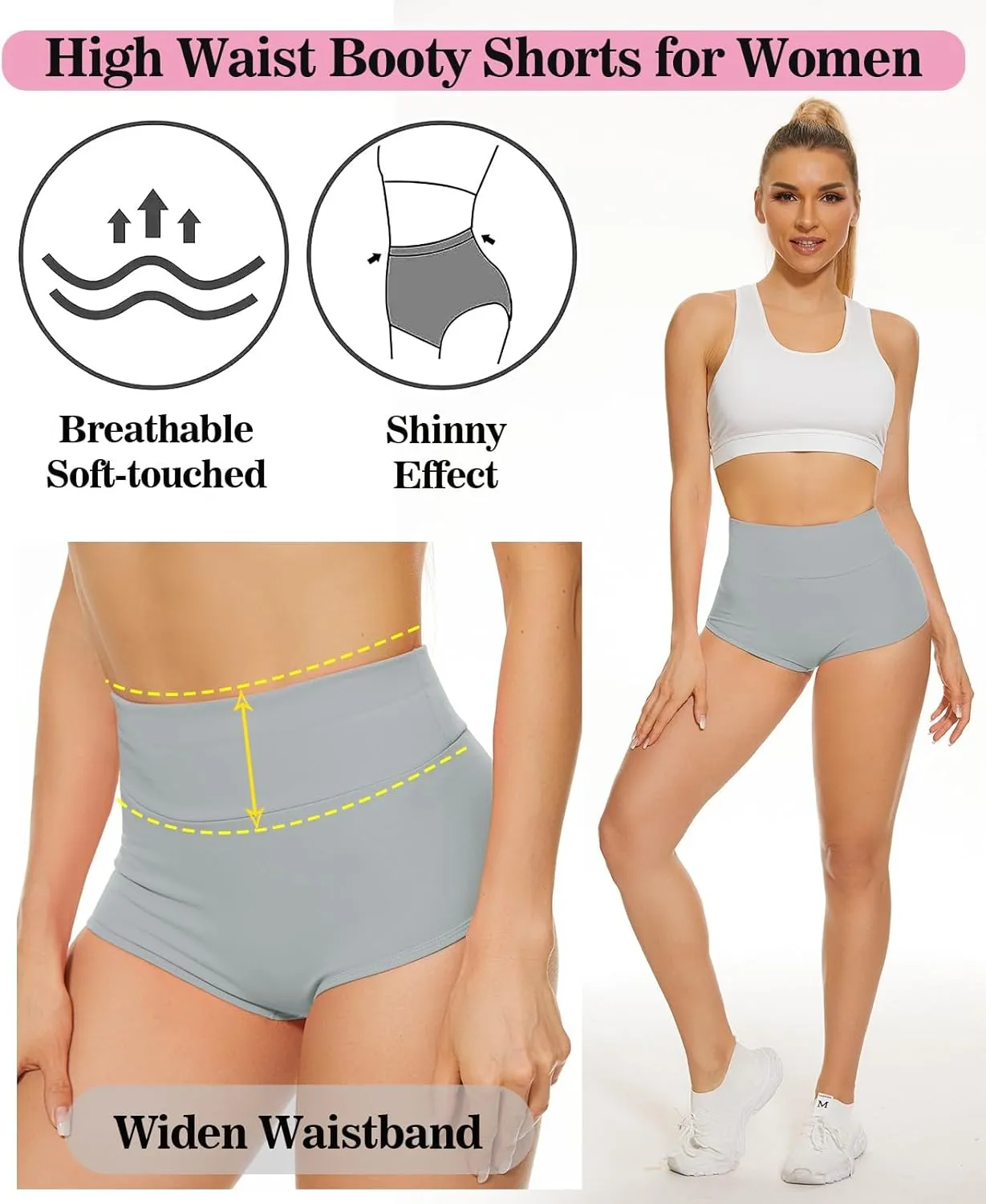 Scrunch Booty Shorts for Women V Back High Waisted Yoga Shorts Cut Out Rave Bottoms Butt Lifting Short Mini Hot Pants