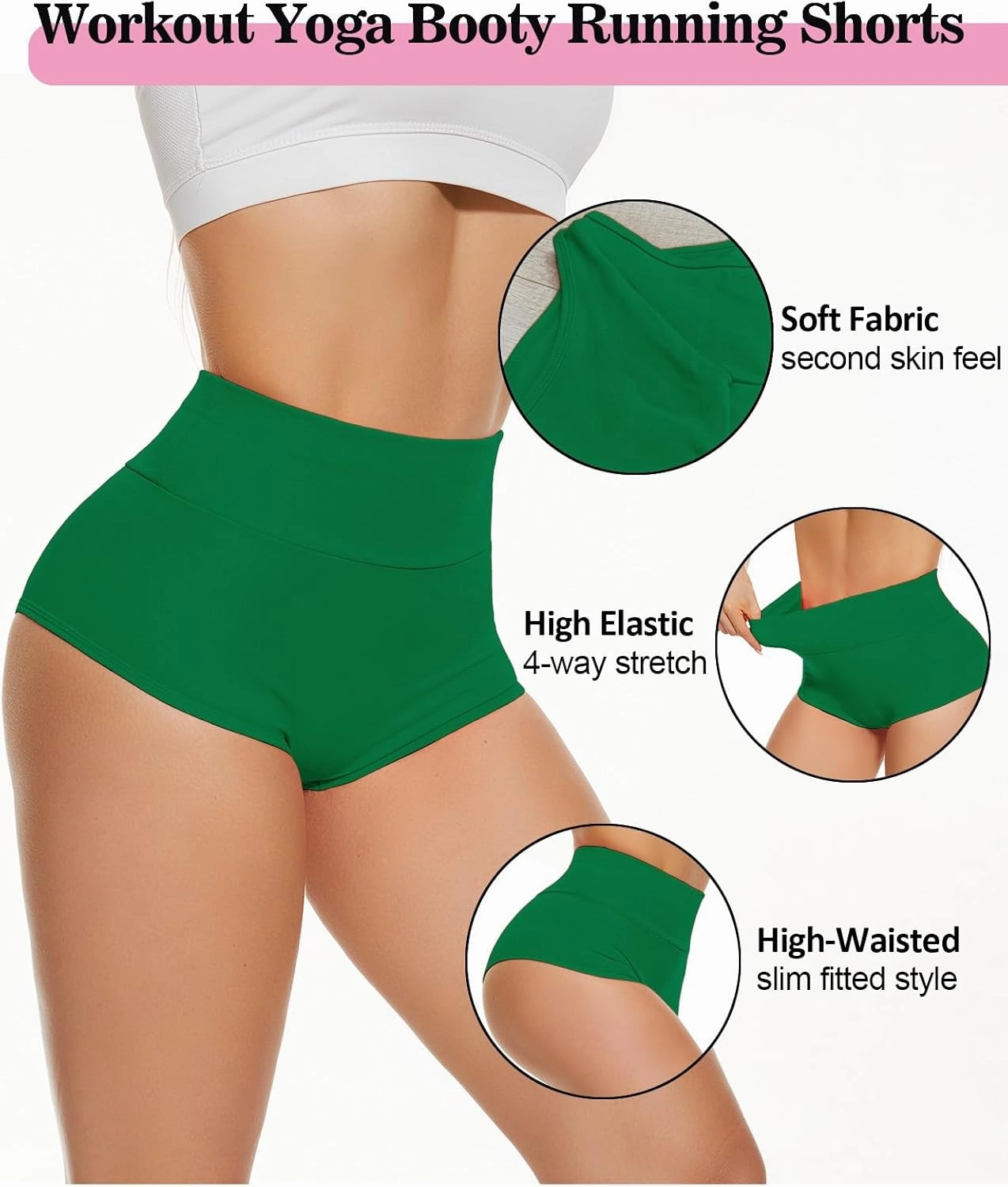 Scrunch Booty Shorts for Women V Back High Waisted Yoga Shorts Cut Out Rave Bottoms Butt Lifting Short Mini Hot Pants