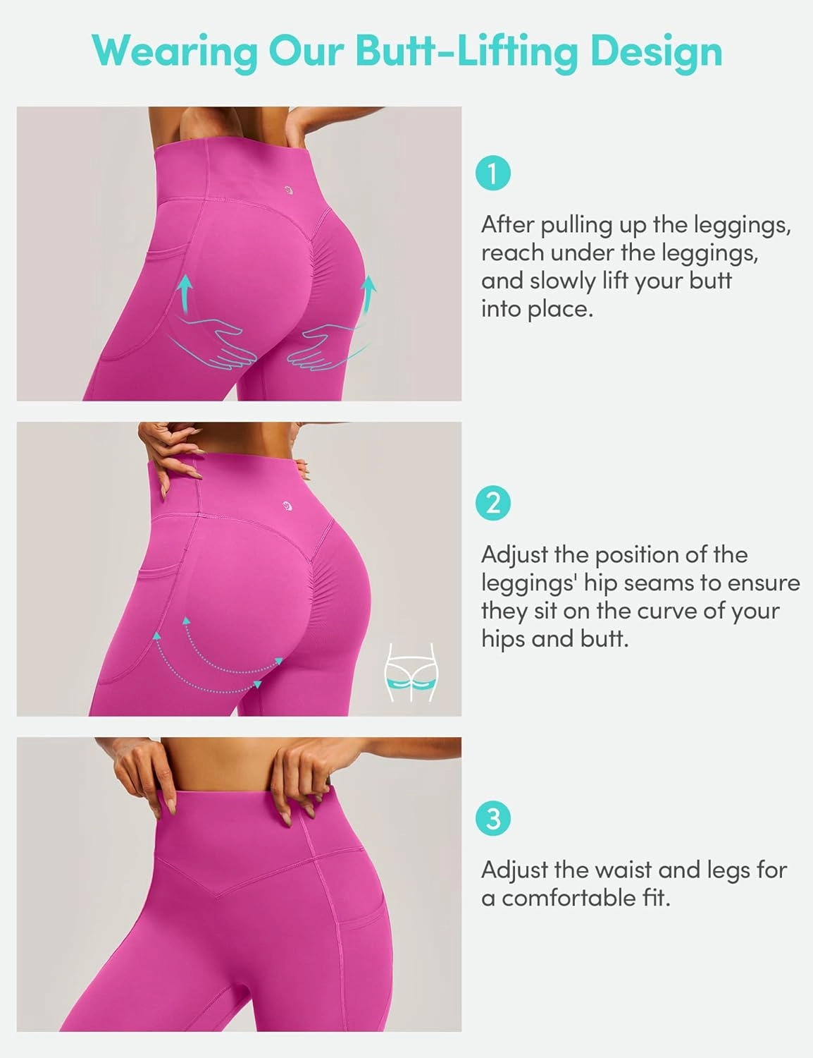 Scrunch Butt Lifting Leggings for Women Tummy Control No Front Seam Compression Workout Leggings with Pockets Yoga Pants