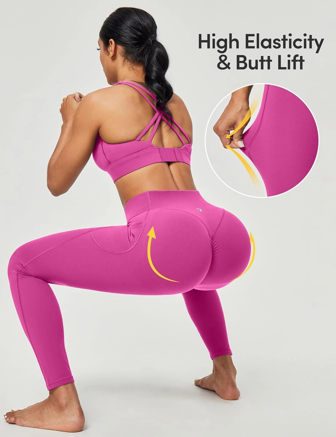 Scrunch Butt Lifting Leggings for Women Tummy Control No Front Seam Compression Workout Leggings with Pockets Yoga Pants