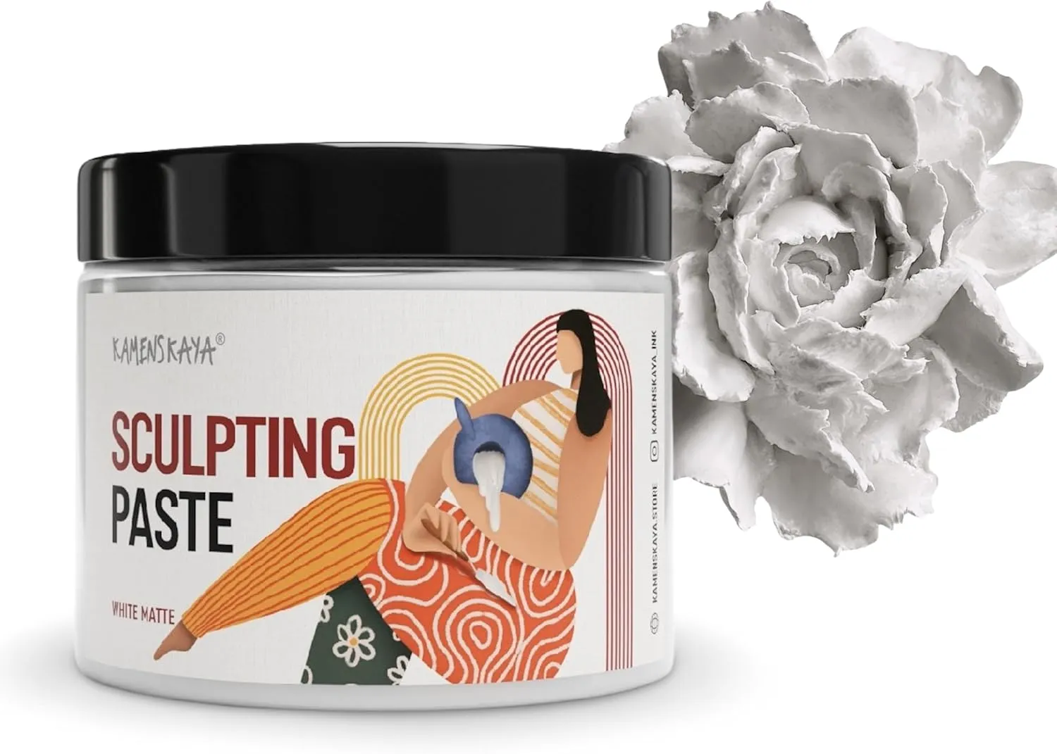 Sculpture Paste - Paper Paste for Sculpting - White Matte, 500 ml (16.9 fl oz)