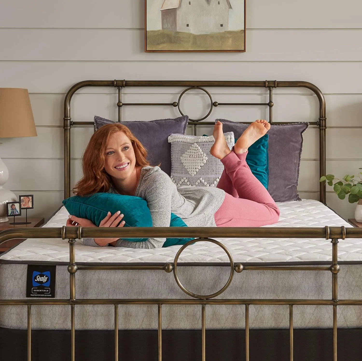 Sealy Essentials Spring Summer Elm Firm Feel Mattress and 5-Inch Foundation, Full