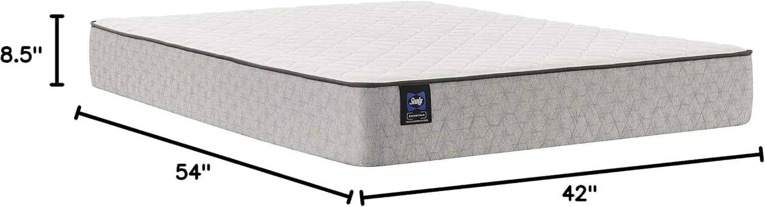 Sealy Essentials Spring Summer Elm Firm Feel Mattress and 5-Inch Foundation, Full