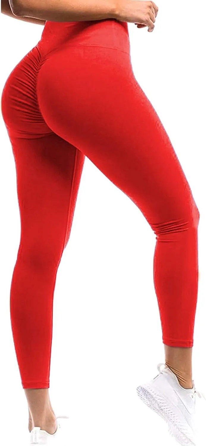 SEASUM Women Scrunch Butt Leggings High Waisted Ruched Yoga Pants Workout Butt Lifting