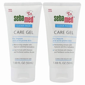 Sebamed Clear Face Care Gel (50mL) with Aloe Vera and Hyaluronic Acid for Impure and Acne Prone Skin - Made in Germany - Pack of 2