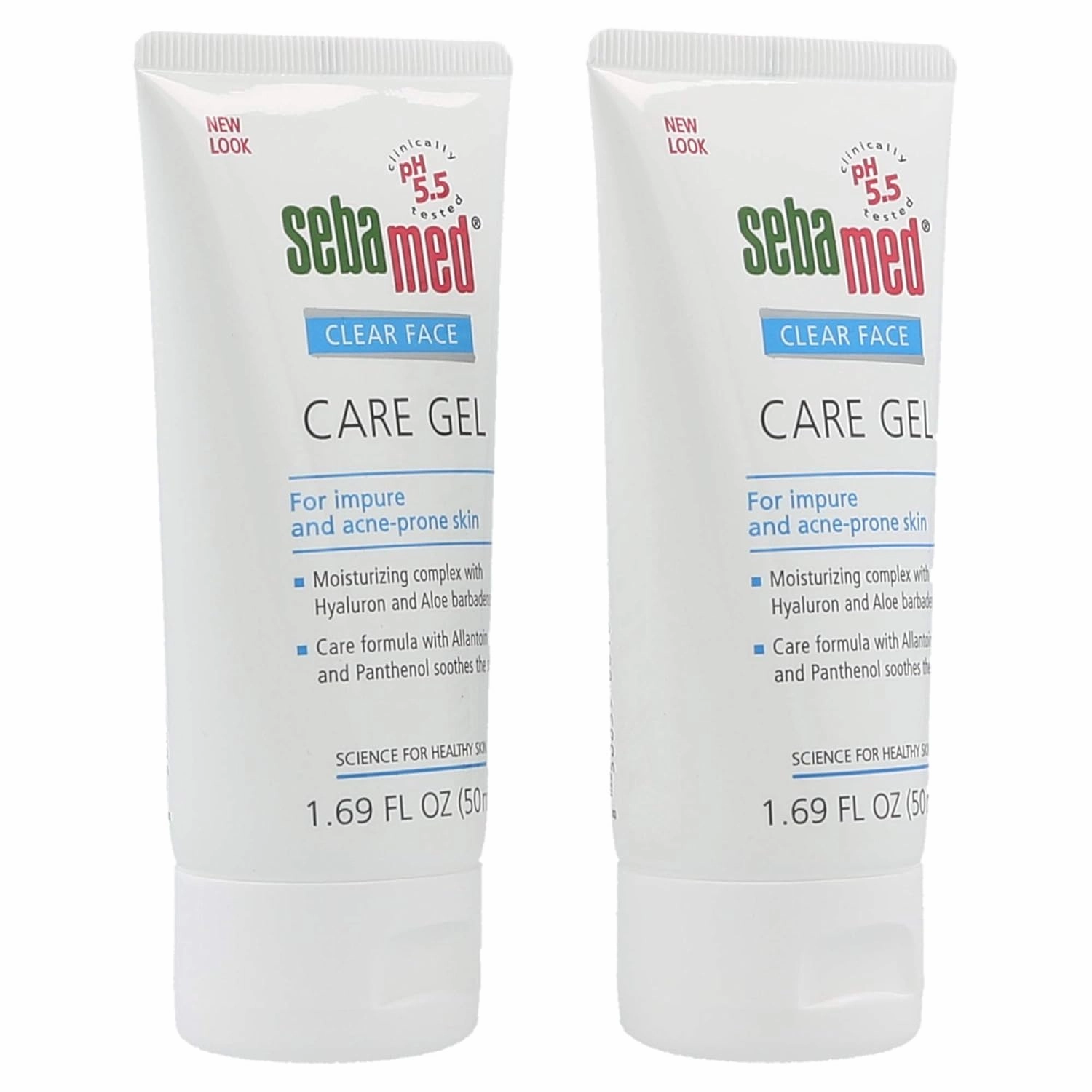 Sebamed Clear Face Care Gel (50mL) with Aloe Vera and Hyaluronic Acid for Impure and Acne Prone Skin - Made in Germany - Pack of 2
