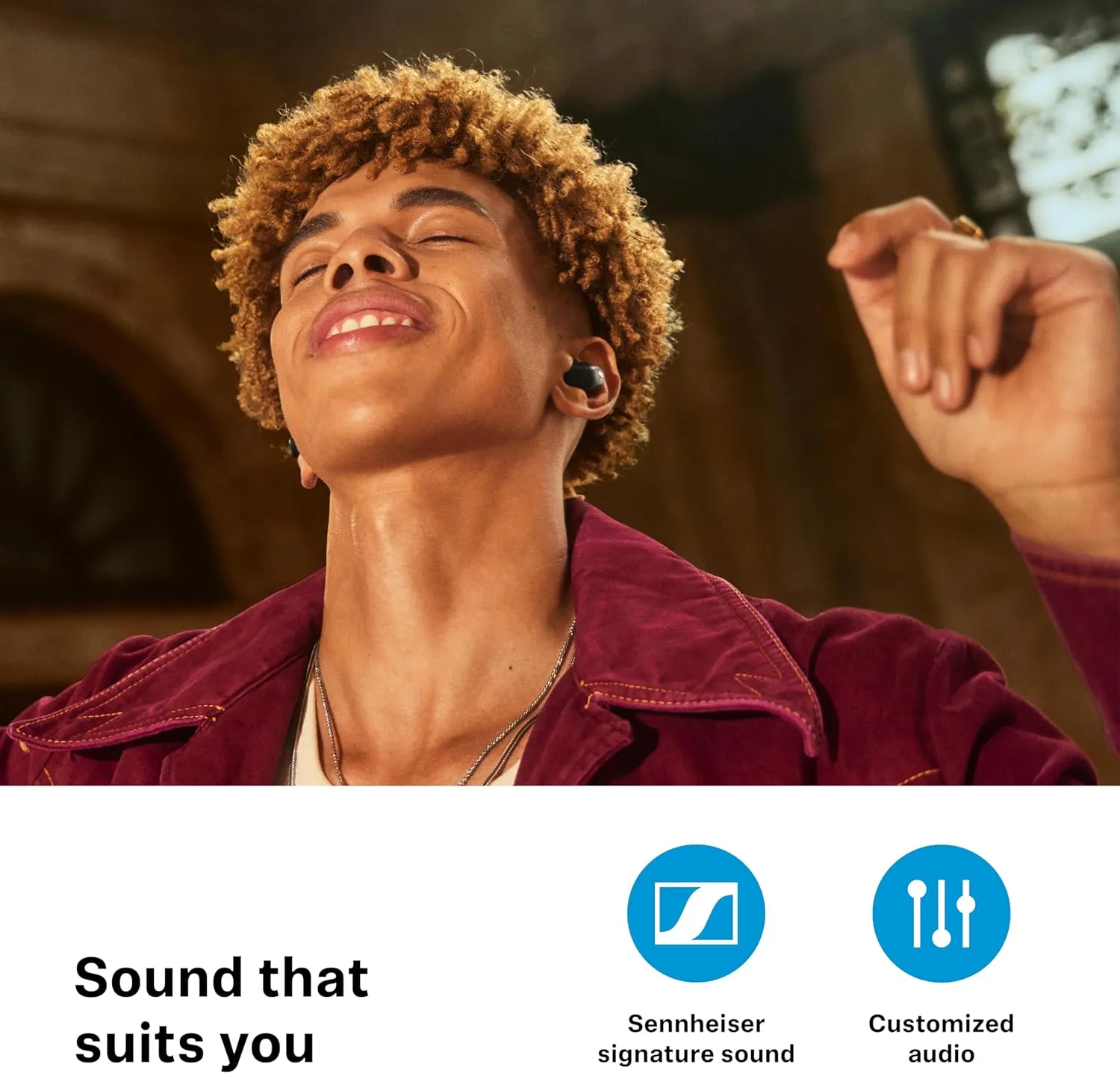 Sennheiser ACCENTUM True Wireless Earbuds - Crystal-Clear Sound with Hybrid ANC, Ergonomic Design, 28-Hour Battery Life, Touch Interface and Dual Mic Call Quality, Black