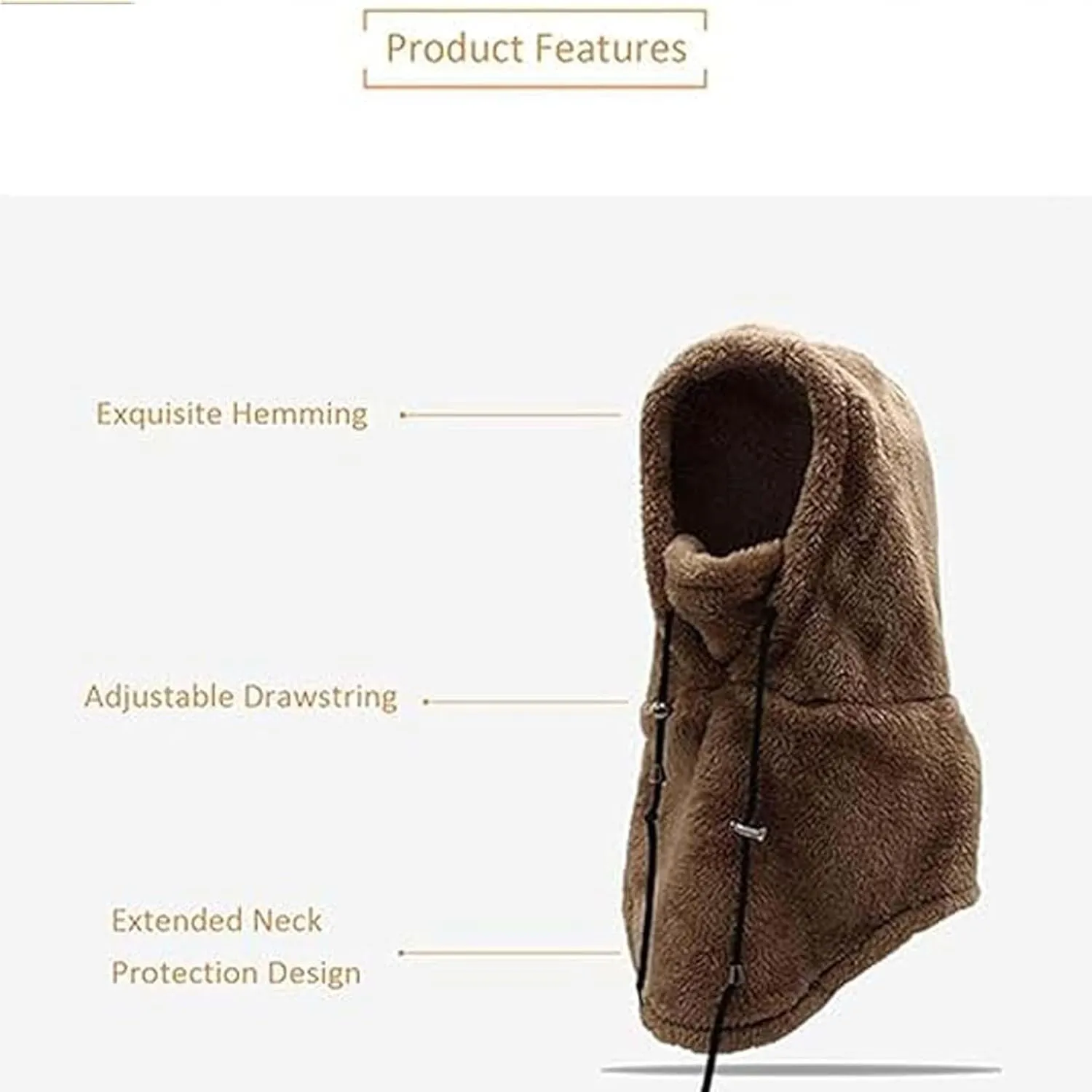 Sherpa Hood, Sherpa Hood Ski Mask, Arctic Velvet Balaclava, Winter Outdoor Multi-Purpose Face Mask Sports Balaclavas