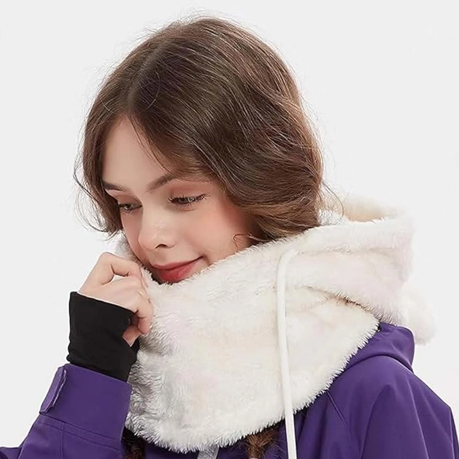 Sherpa Hood, Sherpa Hood Ski Mask, Arctic Velvet Balaclava, Winter Outdoor Multi-Purpose Face Mask Sports Balaclavas