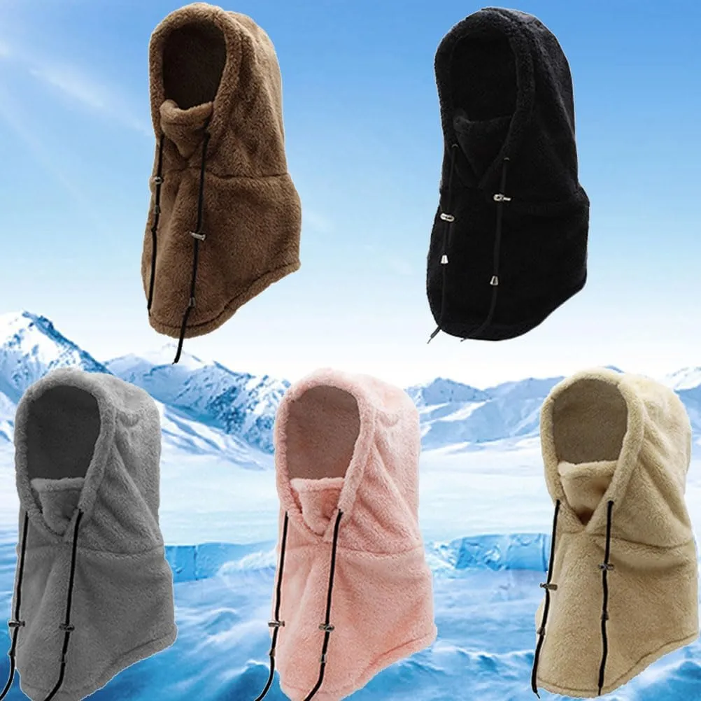 Sherpa Hood,Sherpa Hood Ski Mask,Balaclava Wind-Resistant Winter Face Mask Over Helmet,High Polar Velvet Ski Mask