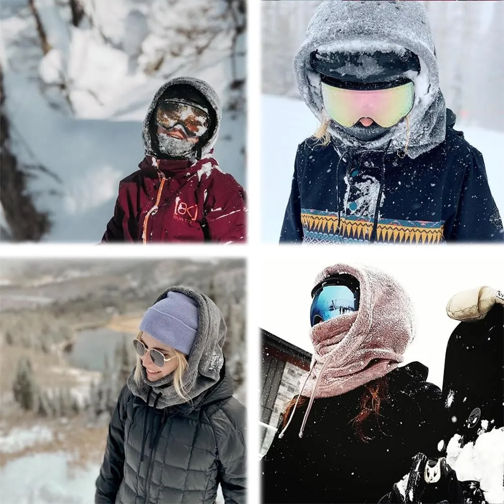 Sherpa Hood,Sherpa Hood Ski Mask,Balaclava Wind-Resistant Winter Face Mask Over Helmet,High Polar Velvet Ski Mask