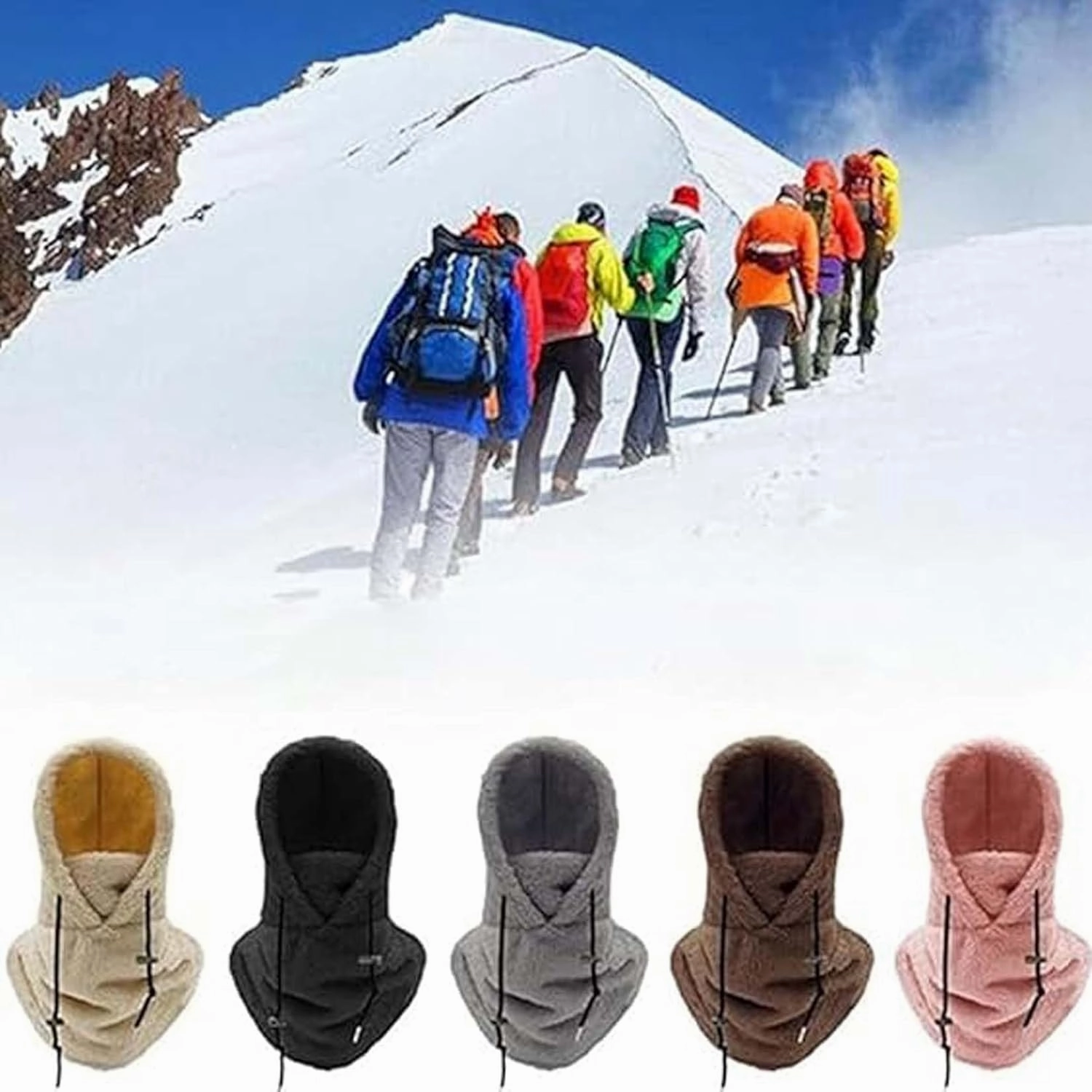Sherpa Hood, Sherpa Hood Ski Mask, Arctic Velvet Balaclava, Winter Outdoor Multi-Purpose Face Mask Sports Balaclavas