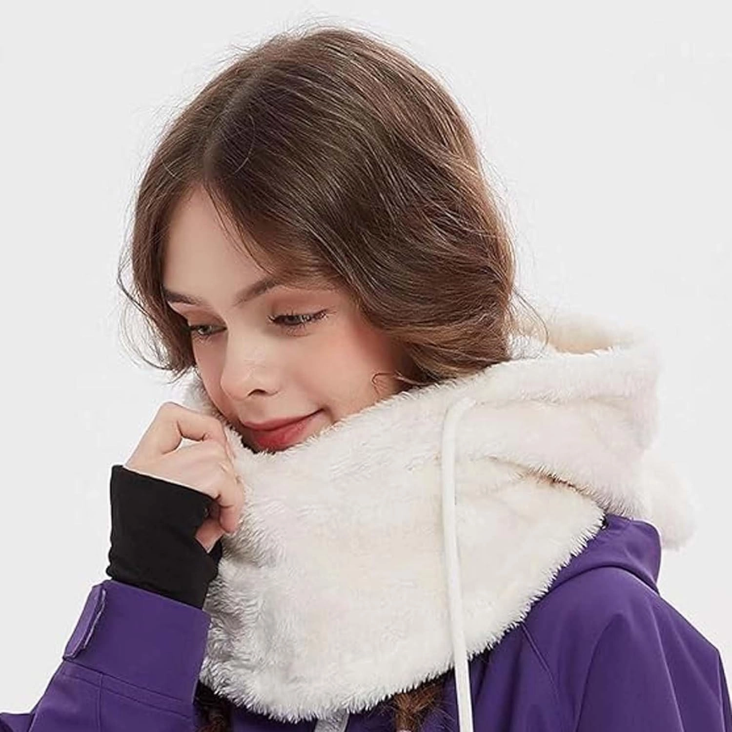 Sherpa Hood, Sherpa Hood Ski Mask, Arctic Velvet Balaclava, Winter Outdoor Multi-Purpose Face Mask Sports Balaclavas