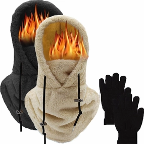 Sherpa Hood,Sherpa Hood Ski Mask,Balaclava Wind-Resistant Winter Face Mask Over Helmet,High Polar Velvet Ski Mask