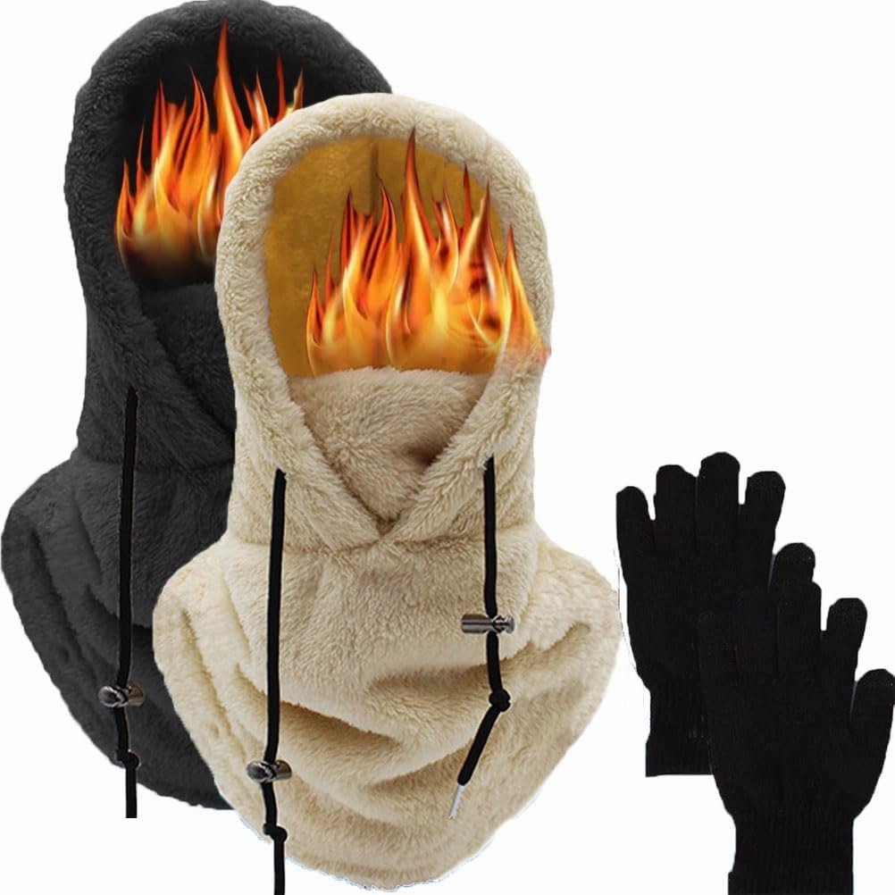 Sherpa Hood,Sherpa Hood Ski Mask,Balaclava Wind-Resistant Winter Face Mask Over Helmet,High Polar Velvet Ski Mask