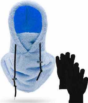 Sherpa Hood,Sherpa Hood Ski Mask,Balaclava Wind-Resistant Winter Face Mask Over Helmet,High Polar Velvet Ski Mask