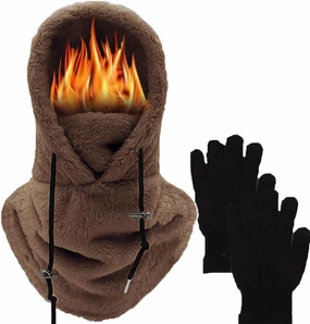 Sherpa Hood,Sherpa Hood Ski Mask,Balaclava Wind-Resistant Winter Face Mask Over Helmet,High Polar Velvet Ski Mask