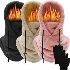 Sherpa Hood,Sherpa Hood Ski Mask,Balaclava Wind-Resistant Winter Face Mask Over Helmet,High Polar Velvet Ski Mask