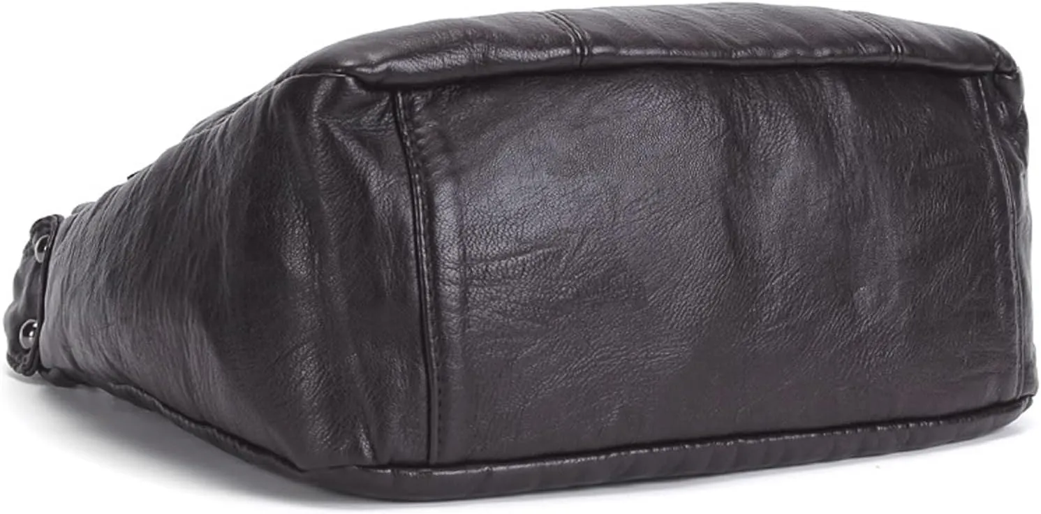 Shoulder Bags Ladies Shoulder Bag Leather Messenger Bag Fashion Ladies Handbag Coin Purse Soft Messenger Bag Washed Leather Ladies Small Bag(Pink)