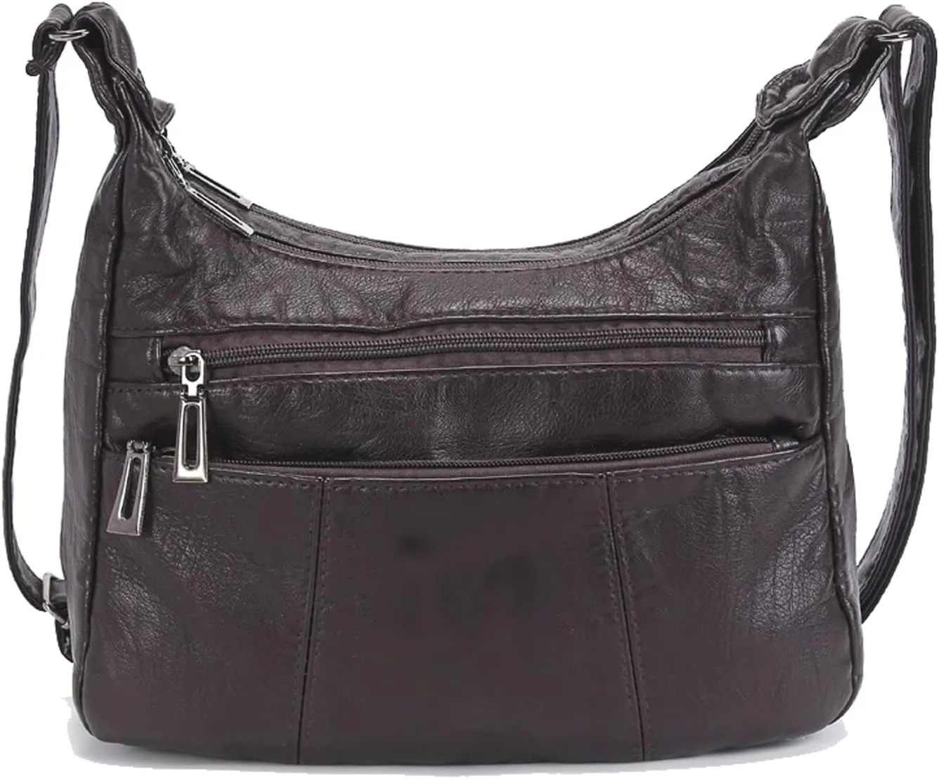Shoulder Bags Ladies Shoulder Bag Leather Messenger Bag Fashion Ladies Handbag Coin Purse Soft Messenger Bag Washed Leather Ladies Small Bag(Pink)