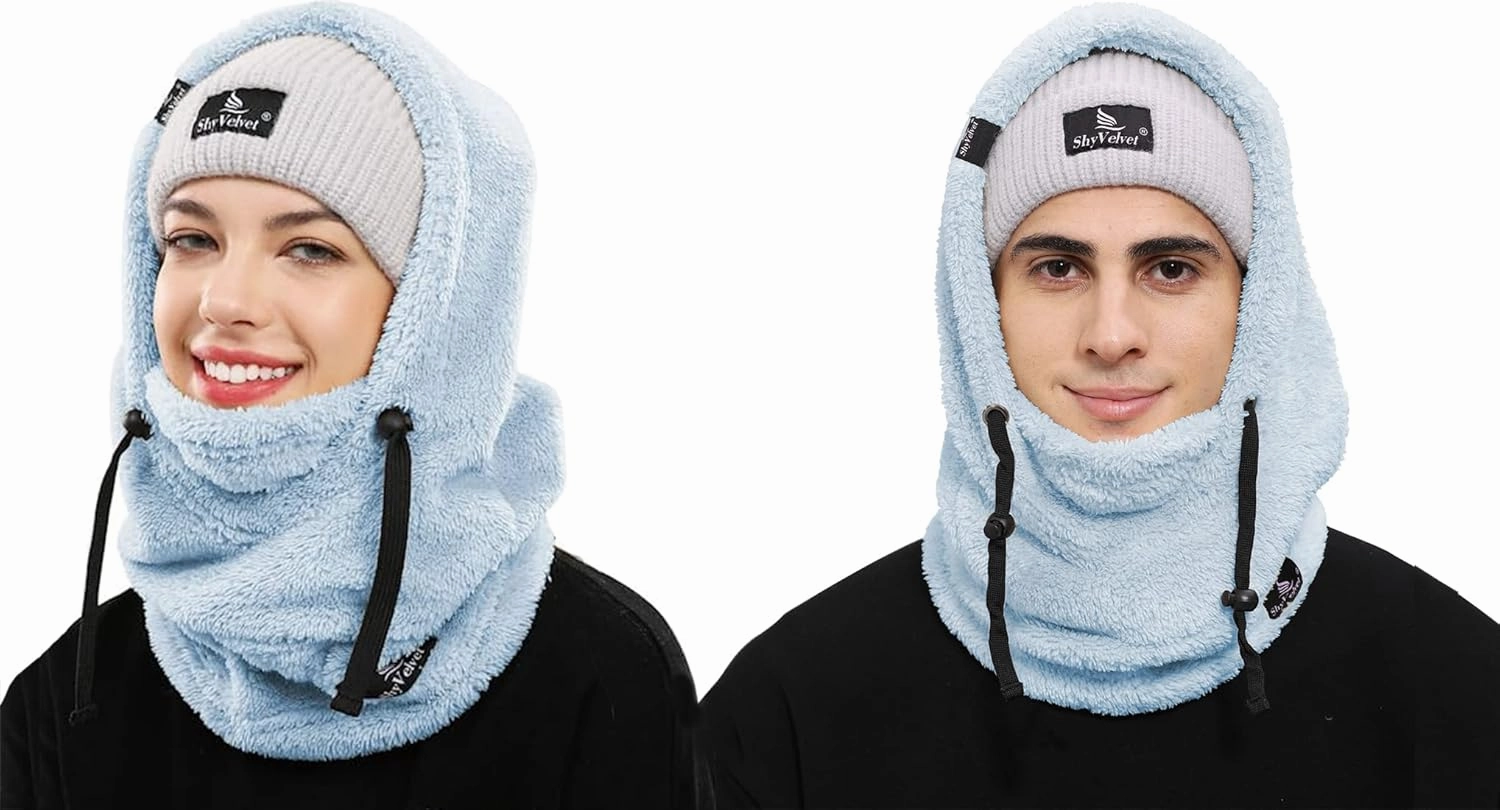 Shy Velvet Balaclava Wind-Resistant Winter Face Mask,Fleece Ski Mask for Men and Women,Warm Face Cover Hat Cap Scarf