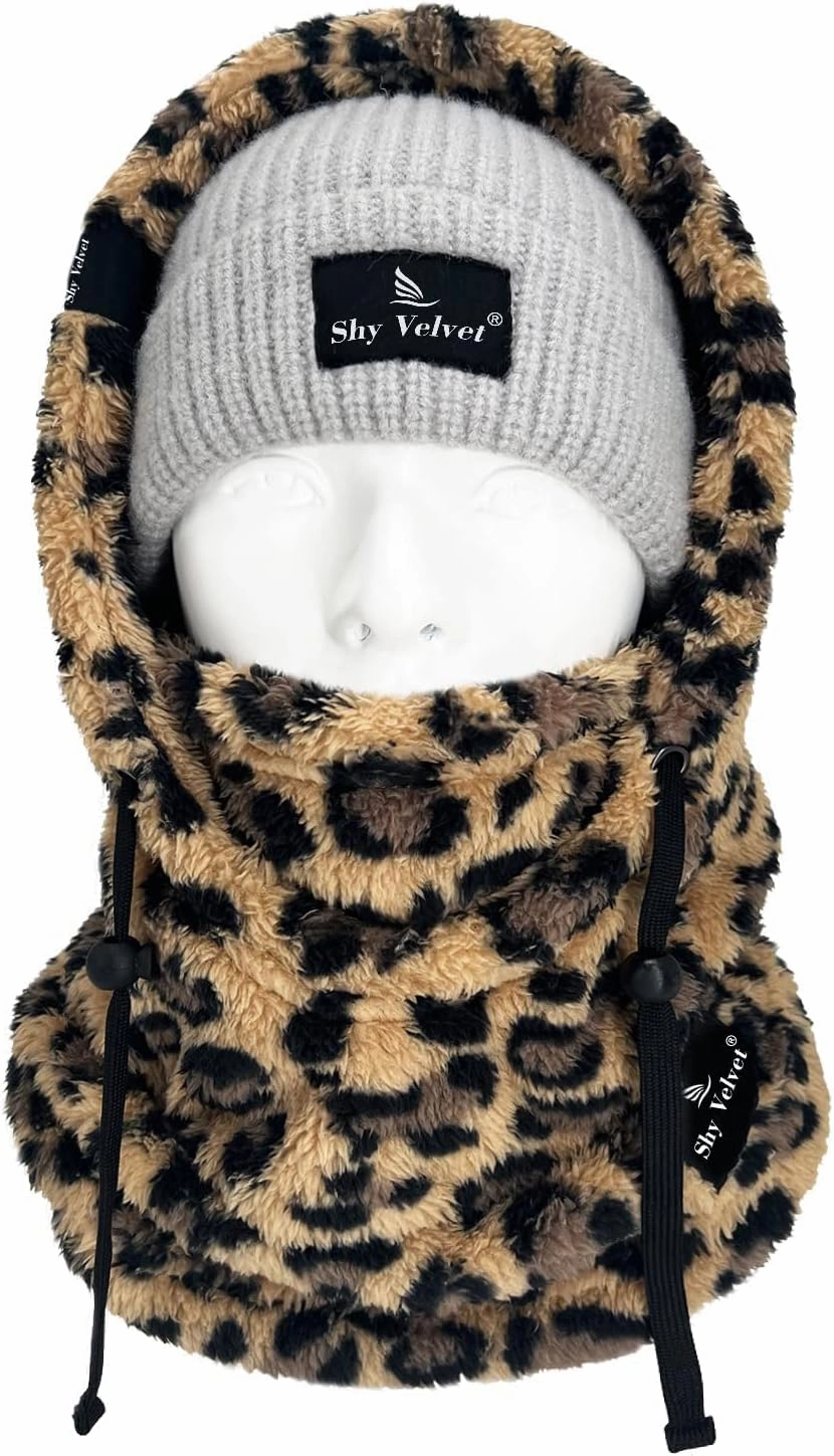 Shy Velvet Balaclava Wind-Resistant Winter Face Mask,Fleece Ski Mask for Men and Women,Warm Face Cover Hat Cap Scarf
