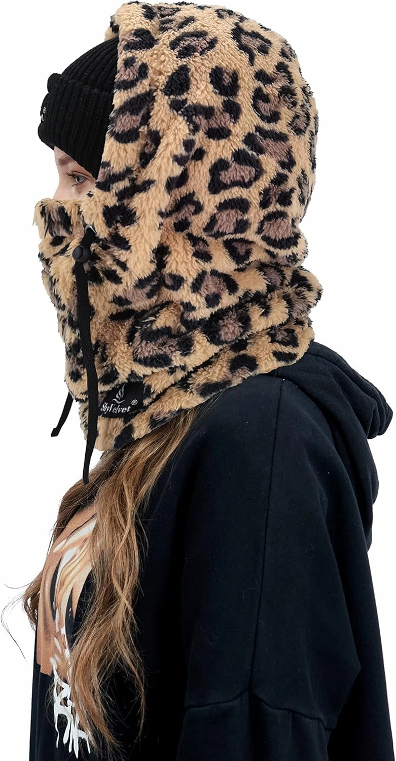 Shy Velvet Balaclava Wind-Resistant Winter Face Mask,Fleece Ski Mask for Men and Women,Warm Face Cover Hat Cap Scarf