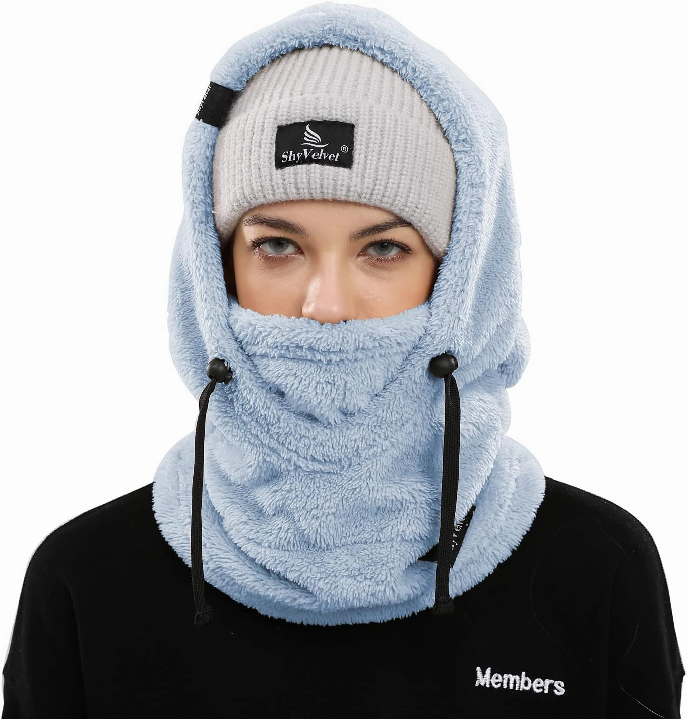 Shy Velvet Balaclava Wind-Resistant Winter Face Mask,Fleece Ski Mask for Men and Women,Warm Face Cover Hat Cap Scarf