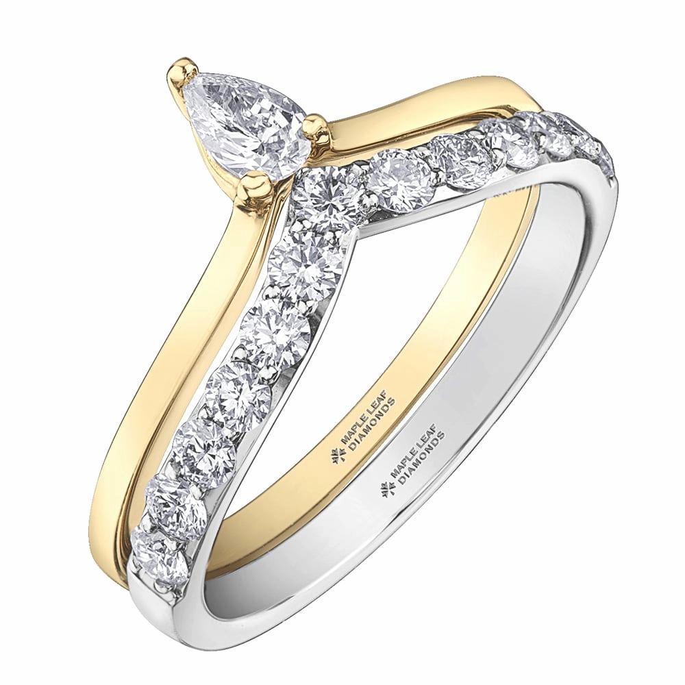 Simple Pear Canadian Diamond Solitaire Ring
