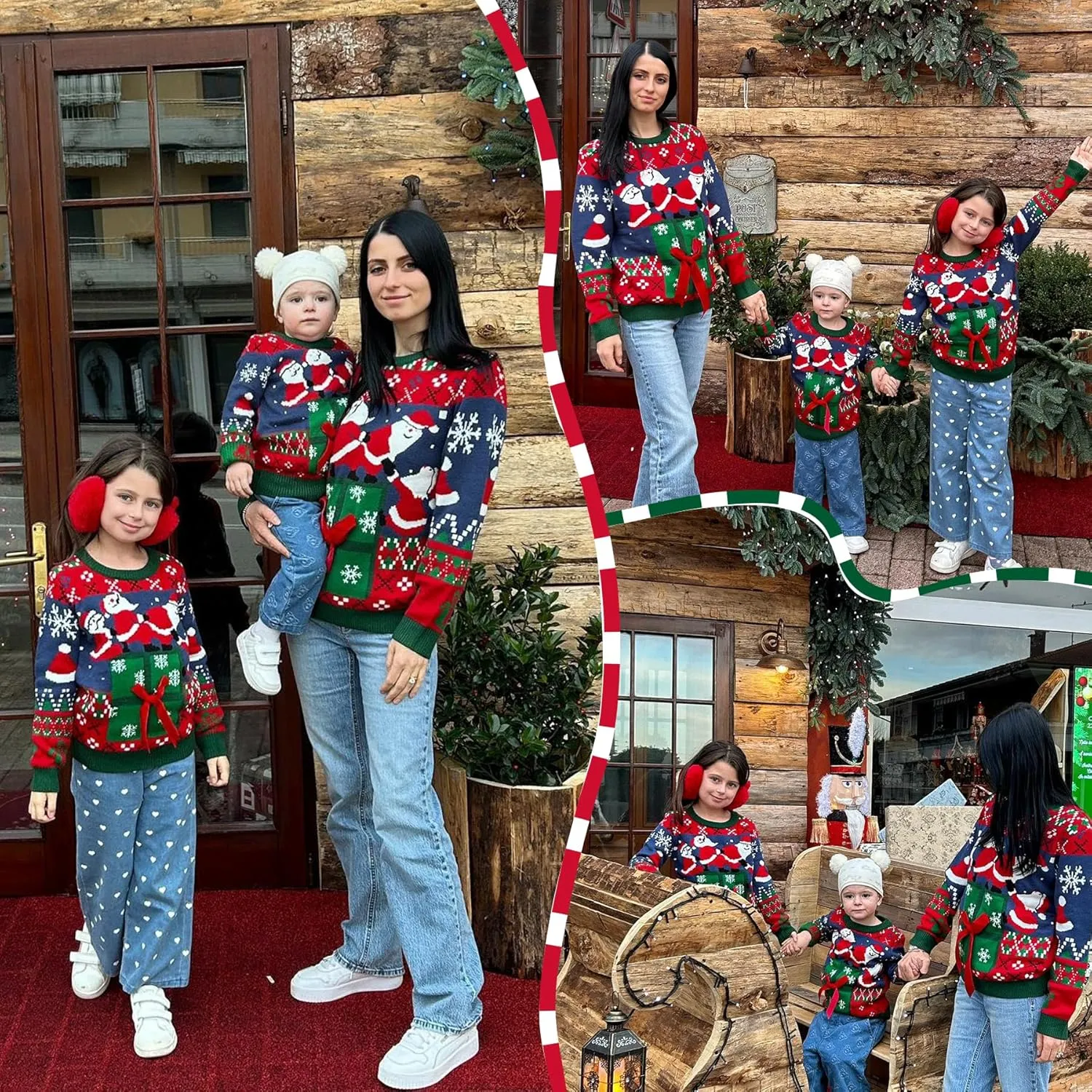 Simplee kids Ugly Christmas Sweater Family Matching Outfits for Women Men Party Sweaters Knitted Pullover