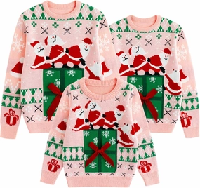 Simplee kids Ugly Christmas Sweater Family Matching Outfits for Women Men Party Sweaters Knitted Pullover