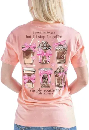 Simply Southern I Won't Stop for Gas But I'll Stop for Coffee Women's T-Shirt
