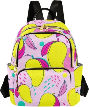 Sinestour Mango Leaf Pink Women Backpack Purse Large Capacity Casual Daypack Leather Handle Ladies Travel Work Backpack