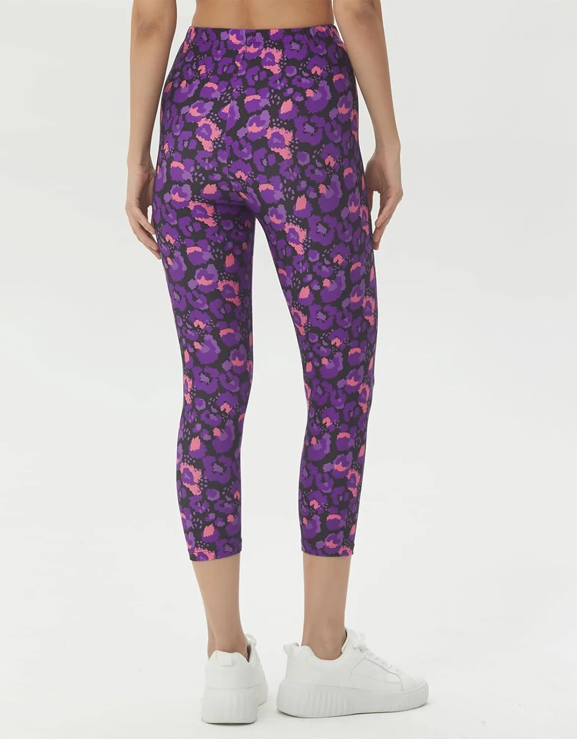 sissycos Women's Artistic Splash Printed Cropped Capri Leggings Buttery Soft Tights 21"