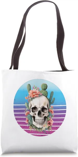 Skull flowers cacti crown petals succulents blossoms teeth Tote Bag