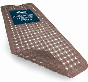 SlipX Solutions Power Grip 39x16 Bathtub & Shower Mat | Premium Non-Slip Bath Safety | Clear Bronze