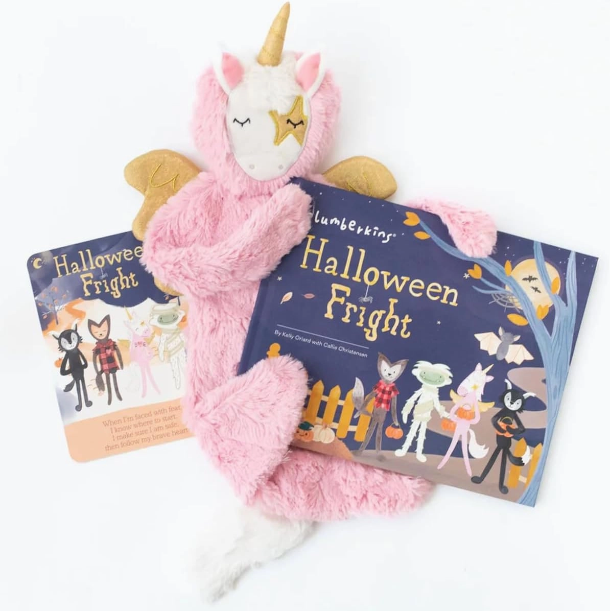 Slumberkins Halloween Fright Pegasus Set - Includes Pegasus Snuggler Plush & Halloween Fright Hardcover Book - Promotes Bravery, Authenticity & Inner Wisdom