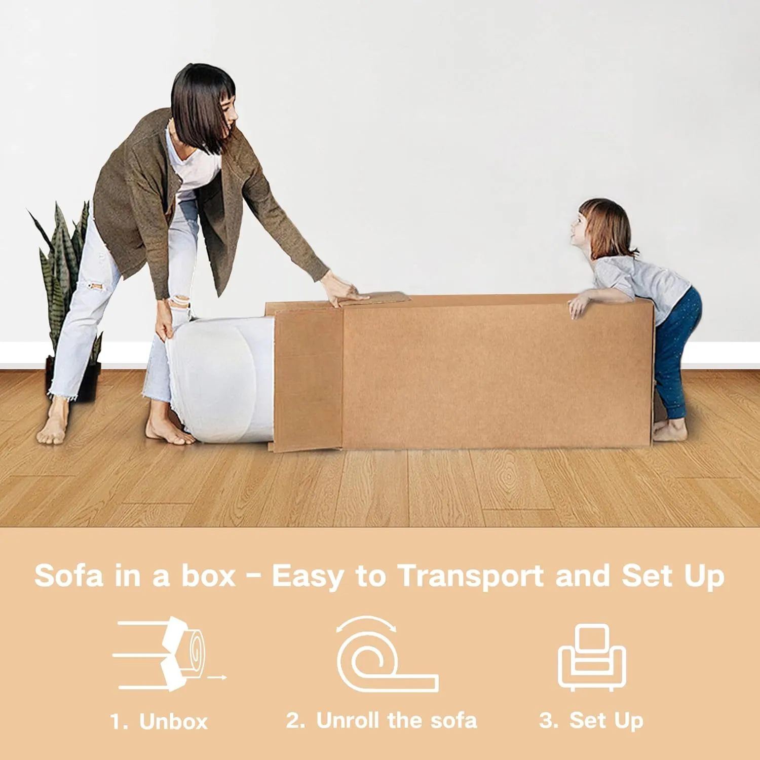 Sofa-in-a-Box, Memory Foam 2 Seater Sofa Couch, No Installation & Easy to Move, Modern Living Room Sofa Couch with Corduroy Fabric,Small Love Seat Sofa for Bedroom Apartment Home Office,Grey