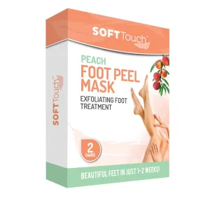 Soft Touch Exfoliating Foot Peel Mask – Pack of 2 for Dry, Cracked Heels & Calluses - Exfoliating Foot Peeling Mask for Baby Soft Skin - Peach